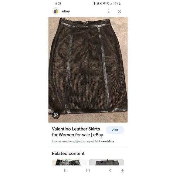Red Valentino Leather "Fishnet" Pencil Skirt M - Picture 6 of 11